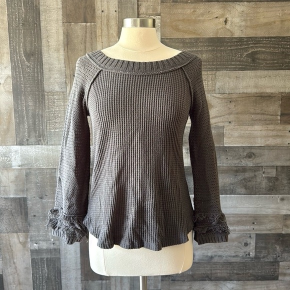 Altar’d State gray knit sweater medium festival boho dark feminine whimsigoth - Picture 5 of 10